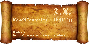Kovácsovics Mihály névjegykártya