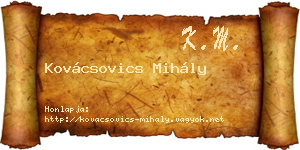Kovácsovics Mihály névjegykártya