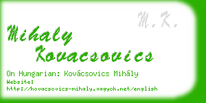 mihaly kovacsovics business card
